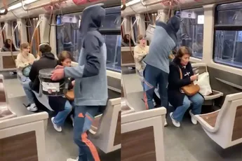 Brusselse YouTuber doet alles voor de views en gooit viezigheid over metropassagiers