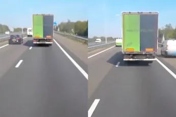 Engeltje op je schouder op de snelweg, bijna een flink ongeluk