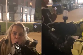 Kimberley doet blaastest in Tilburg, op portofoon van politie