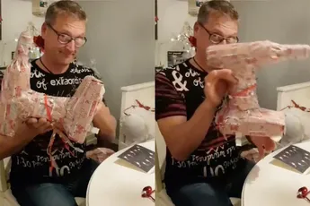 Man denkt boormachine te krijgen voor kerst, maar 'Wait For It'