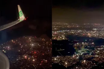 Piloot legt vuurwerk boven Nederland tijdens jaarwisseling naar 2024 vast