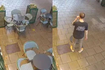 Opruimen van het terras was echt zo gedaan na die dikke bries