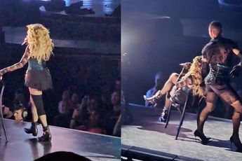 65-jarige Madonna valt van stoel tijdens optreden in Seattle