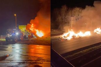 Boeren zetten snelwegen in vuur en vlam