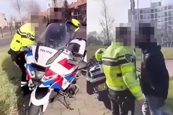 Brutaaltje op fatbike gaat in discussie met oom agent