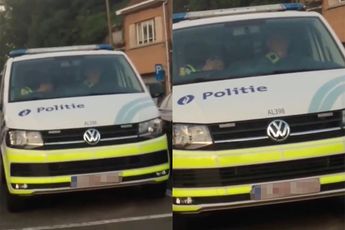 Kan gewoon in Belgie: Politie knapt even een uiltje tijdens werktijd
