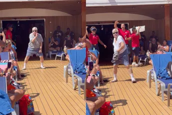 Opa heeft losse heupen op de dansvloer en zal deze in de kamer nog losser gooien