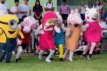 Nee, je hebt niet te veel gehad, het is echt een mascotte-run