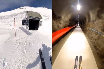 Lekker skiën in Zwitserland, zo het tunneltje in