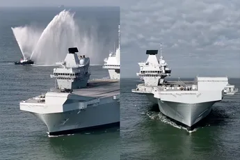 Nederlandse fotograaf maakt brute drone beelden van vliegdekschip HMS Prince of Wales
