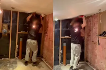 Verbouwen van de badkamer heeft iets vertraging en dat komt door het plafond