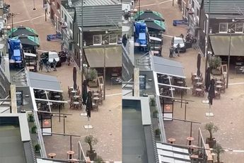 Ze hebben hem: Beelden moment gijzelnemer buiten cafe in Ede in de boeien geslagen