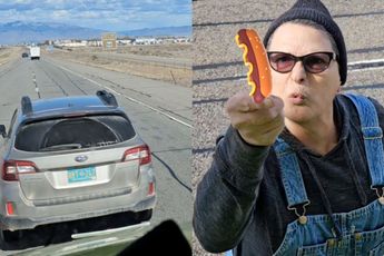 Vrouw in Subaru trekt mes na spannend conflict met vrachtwagenchauffeur