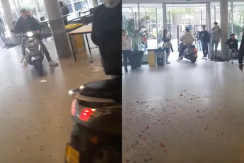 Boys moeten nog veel leren, want denken dat met brommers door school rijden examenstunt is