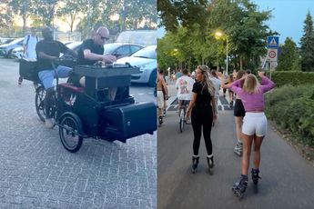 Dit wil je: DJ Panic verzorgt muziek op bakfiets tijdens skatenight