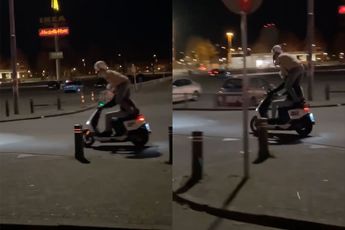 Gasten op scooter in Groningen doen Heng Heng Heng