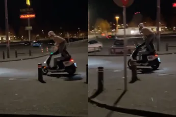 Gasten op scooter in Groningen doen Heng Heng Heng