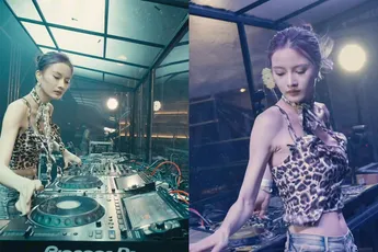 Vrouwelijke DJ laat zich niet van de wijs brengen als fotograaf per ongeluk knopje indrukt