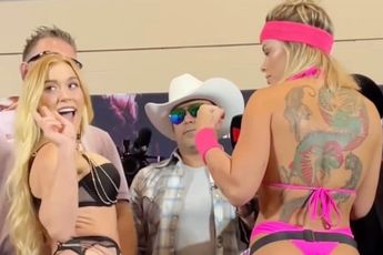 Face-off en weegmoment tussen Paige VanZant en Elle Brooke kon slechter