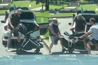 Hoeveel mannen heb je nodig om een kinderwagen in te klappen…