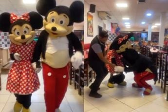 Feestje compleet als Zuid-Amerikaanse Mickey en Minnie langskomen