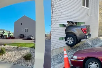 Ram anders met je pick-up je eigen garage en twee andere aan gort