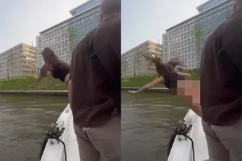 Kate doet poging om van bootje in water te springen