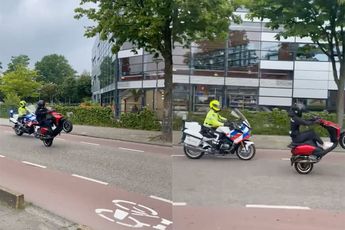 Scooterrijder probeert in stijl te ontsnappen, maar motormuis pakt hem toch