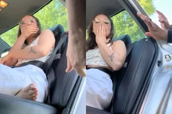 Hoe dan? Katie ligt overhoop met haar autogordel