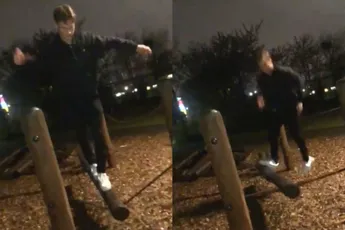 Zweedse amateur stuntman maakt wel een hele mooie duikeling