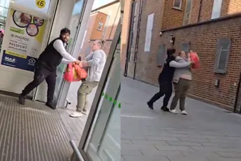 Toch mooi als je supermarktbeveiliger een echte kerel blijkt te zijn, uiteindelijk
