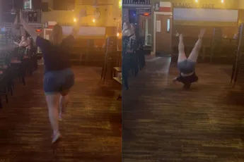 Turnen in de kroeg bleek toch weer niet zo'n goed idee