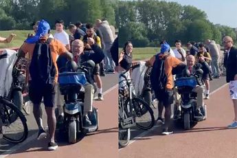 Techno-opa gaat lekker hard op brug bij Free Your Mind festival in Arnhem