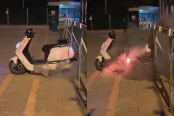 Elektrische scooter gaat in vlammen op na probleem met batterij