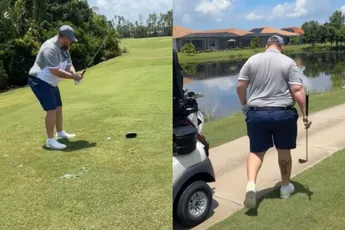 Toch wel een hilarisch foutje tijdens een potje golf