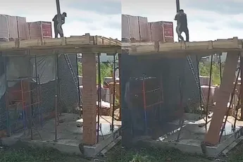 Bouwvakker kan zich net in veiligheid brengen als constructie instort