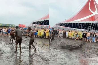 Het blijft niet droog tijdens de Zwarte Cross, niemand boeit, wel leuke beelden