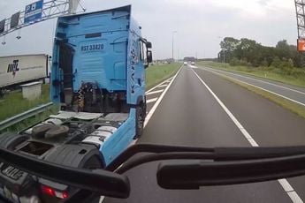 Vrachtrijder heeft even een momentje vastgelegd op de A16 tussen Dordrecht en Breda