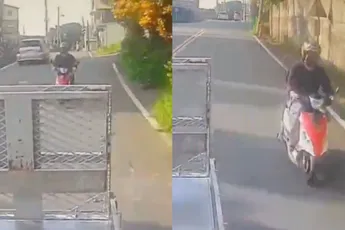Scooterrijder mag blij zijn dat hij oerdomme inhaalactie kan navertellen