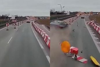 Poolse amateur-stuntchauffeur moest nog even voor een vrachtwagen glippen…