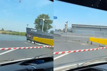 Botsing tussen schip en pont op de Maas