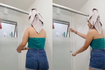 BAM! Douchedeur in 1000 stukjes