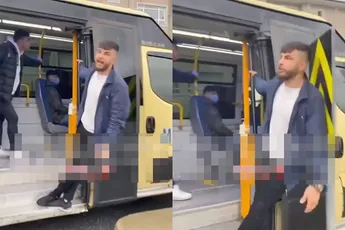 Hij wilde een leuk filmpje, en dat is hem gelukt: wel een buil aan overgehouden