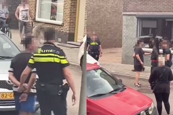 Man laat tijdens aanhouding nog even weten wat hij van zijn tegenstander vindt