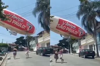 Zeppelin-crash in woonwijk tijdens reclamecampagne FC São Paulo
