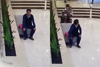 Man in scootmobiel probeert de trap een keer uit: bijna succes