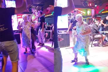 Mis je oma al? Ze gaat nog steeds hard in Marmaris