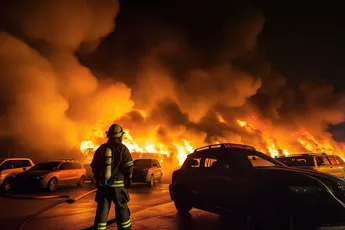 40 à 50 auto's gaan in de hens op parkeerterrein nabij Schiphol