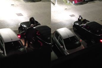 Ondertussen in Hoofddorp: man rijdt gewoon weg met de buurvrouw op z’n motorkap