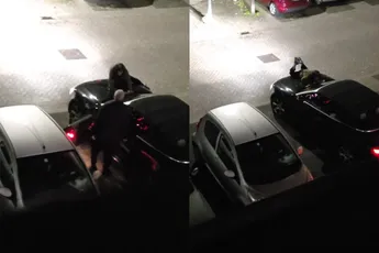 Ondertussen in Hoofddorp: man rijdt gewoon weg met de buurvrouw op z’n motorkap
